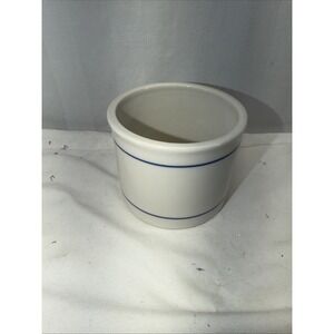 Vintage Norpro French Butter Keeper White With Blue Stripes